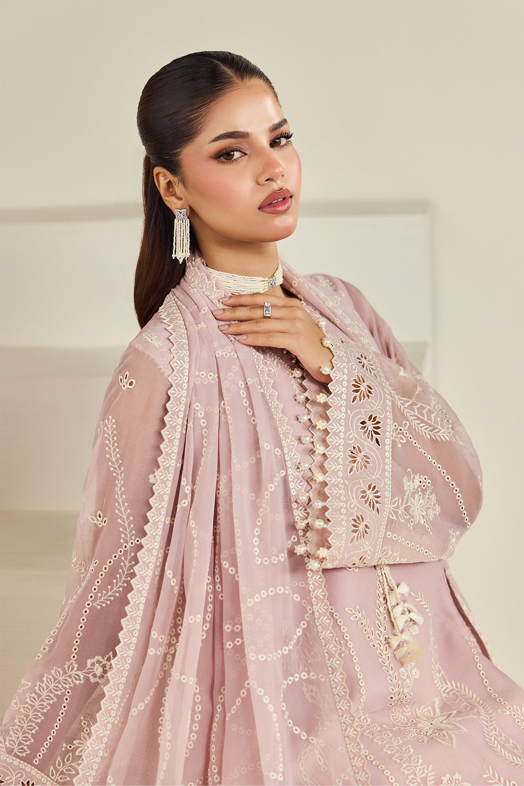 Alizeh AF-DHG-5056-Ornee Ornee embroidered chiffon unstitched 3 piece suit, Blush Pink, women's suit