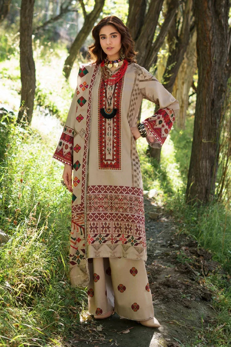 Charizma CPW6-01 Printed Linen Unstitched 3 Piece Suit, Multicolor / Printed, Women's Winter Suit