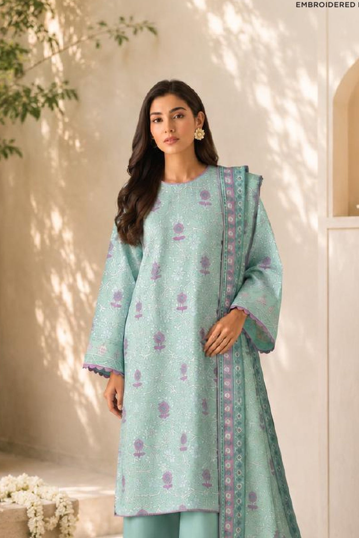 Sapphire CL11-101 | Digital Embroidered Linen Suit | Pak Cloth House