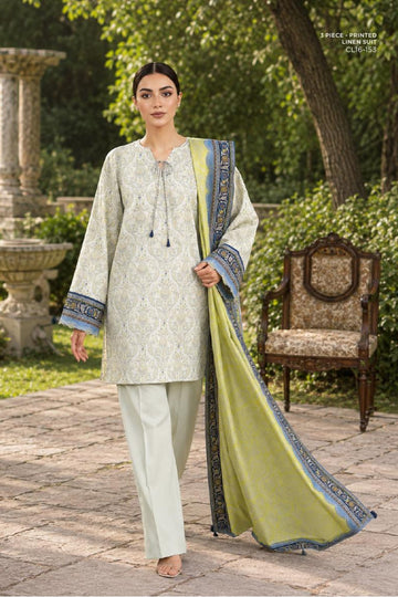 Sapphire CL16-153 | Printed Linen Suit | Pak Cloth House