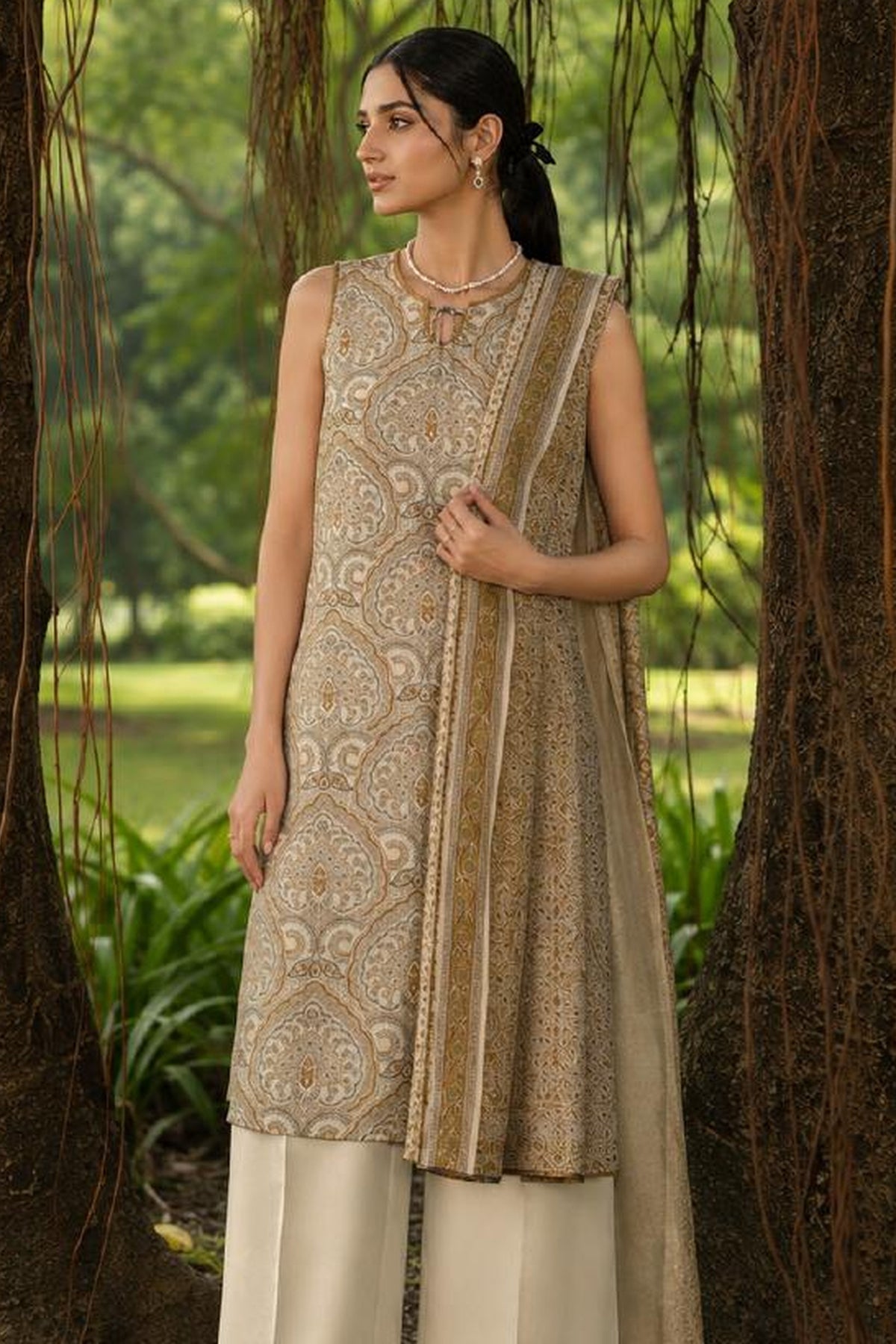 Sapphire CL16-154 | Printed Linen Suit | Pak Cloth House