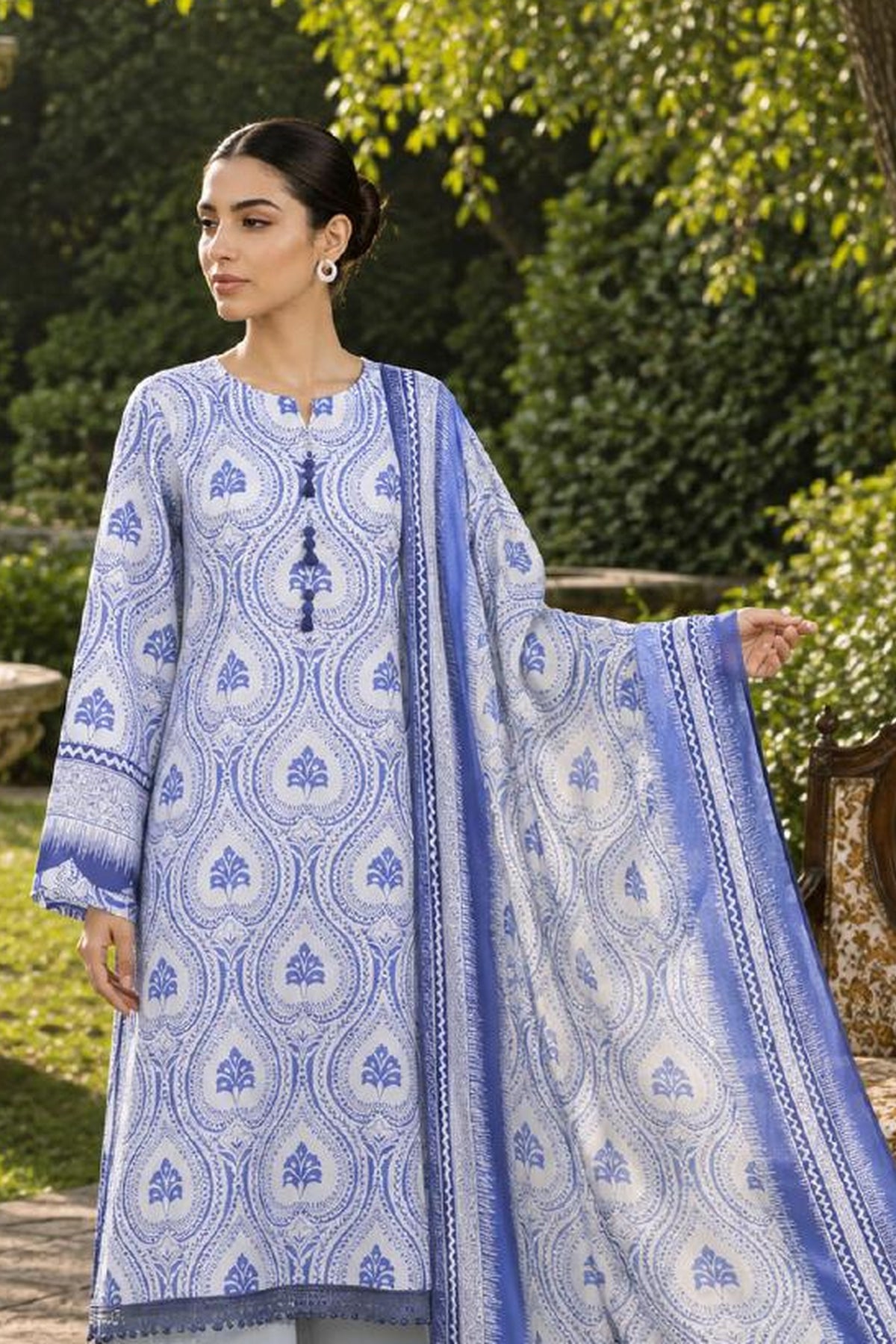 Sapphire CL16-155 | Printed Linen Suit | Pak Cloth House