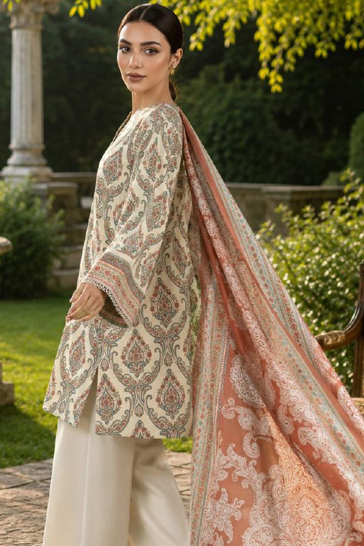 Sapphire CL16-157 | Printed Linen Suit | Pak Cloth House