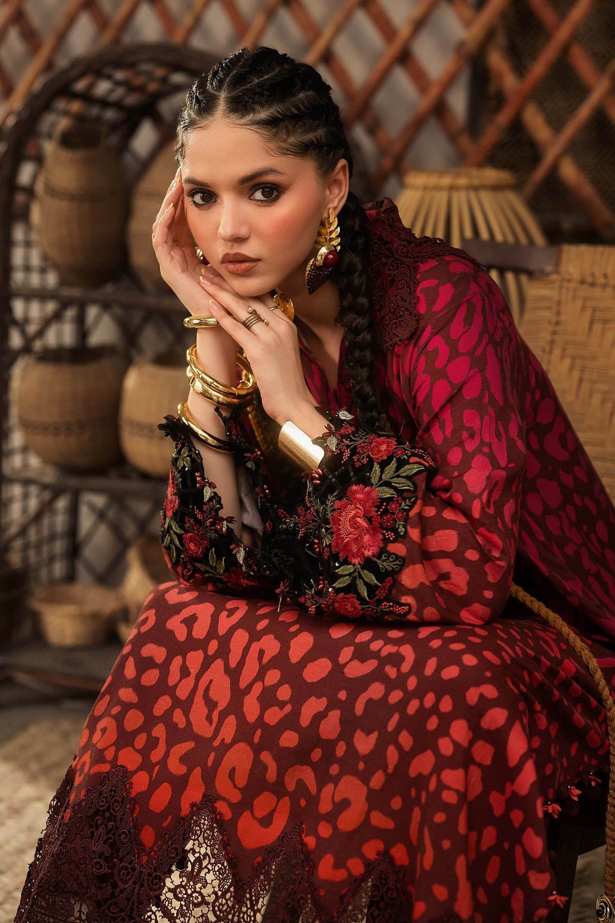 3 Piece Unstiched Embroidered Cambric Suit