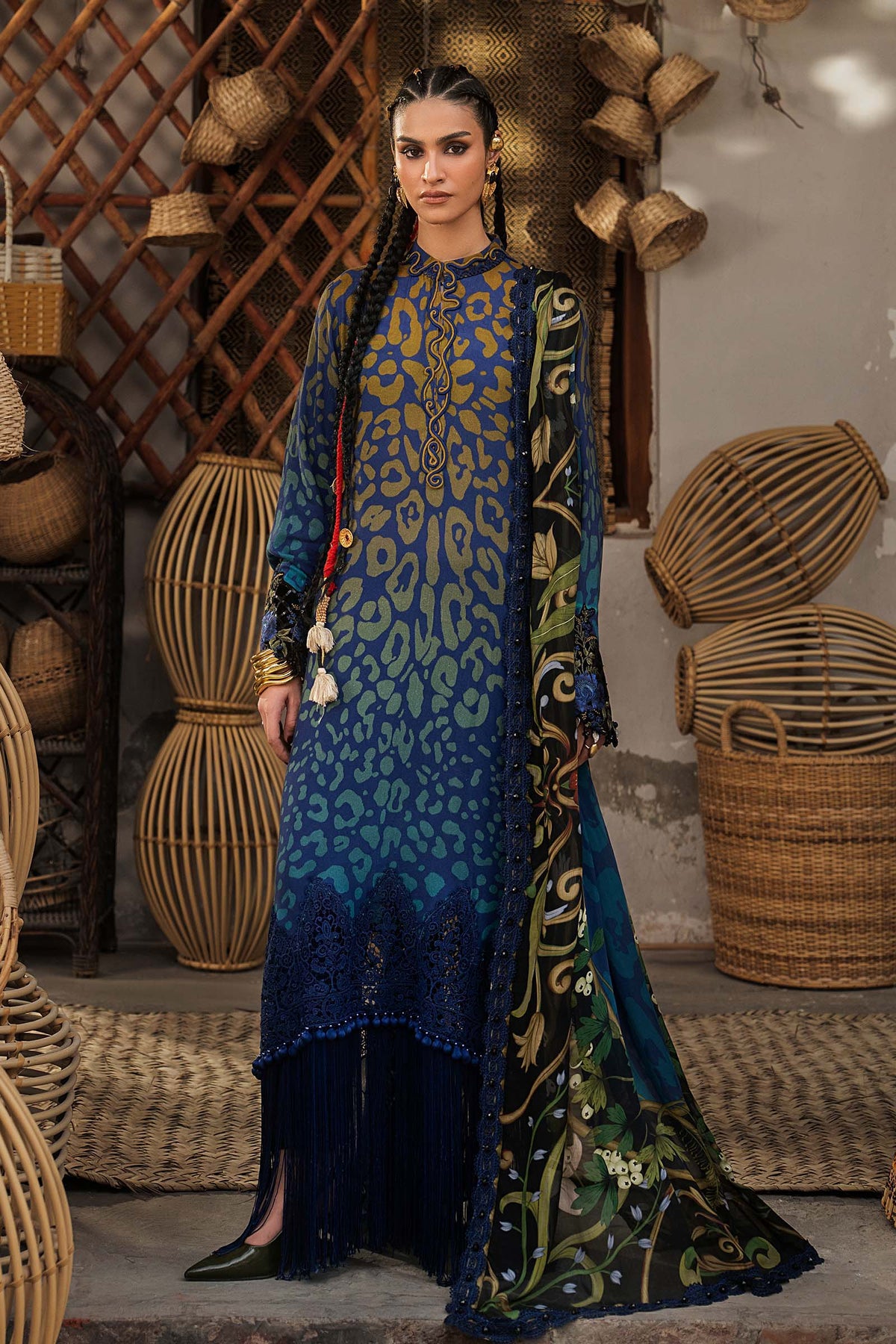 3 Piece Unstiched Embroidered Cambric Suit