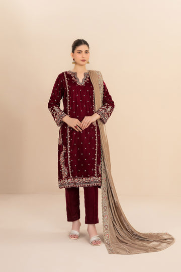 Milan By Tawkkal D-5712 | Embroidered Velvet Suit | Pak Cloth House