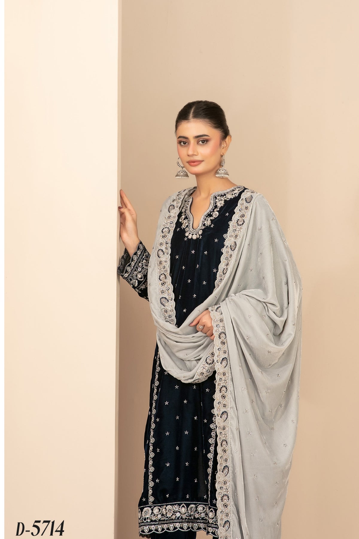 Milan By Tawkkal D-5714 | Embroidered Velvet Suit | Pak Cloth House