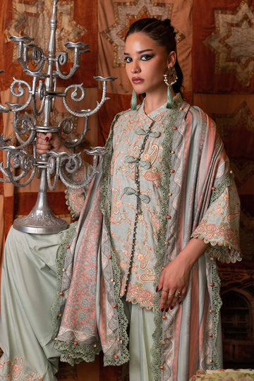 3 Piece Unstiched Embroidered Irish Linen Suit