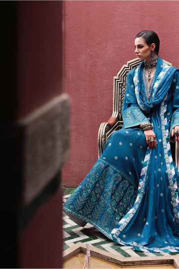 Mushq Rouge Sapphire Silk Suit