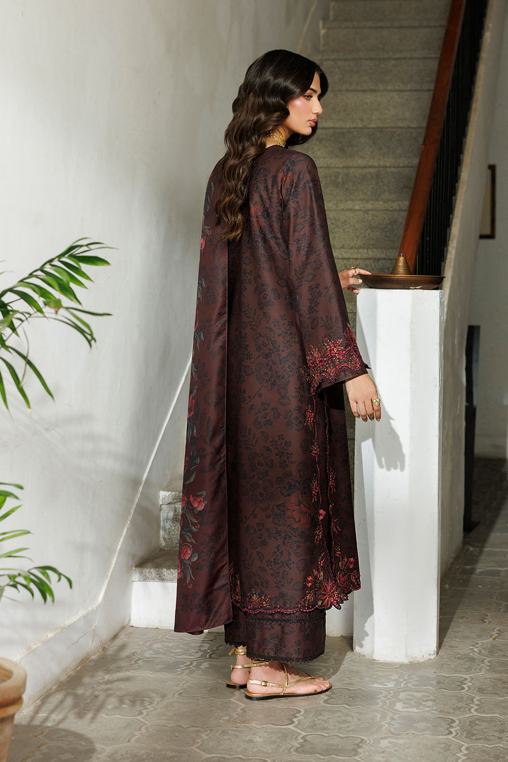 Iznik IPF-29 Embroidered Printed Viscose Linen