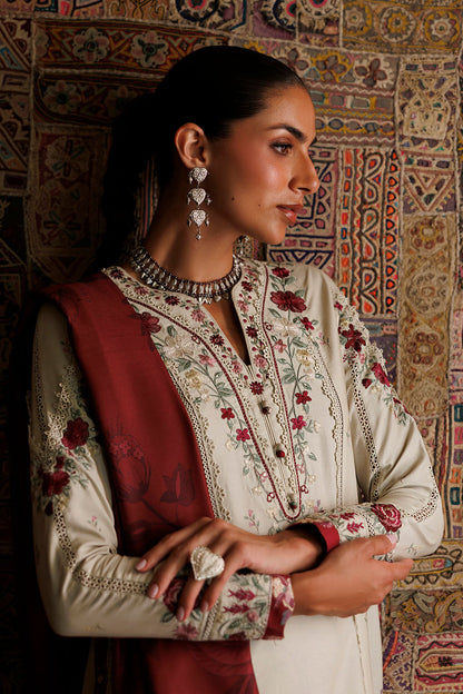 Iznik IPF-28 Embroidered Printed Viscose Linen