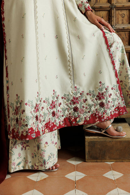 Iznik IPF-28 Embroidered Printed Viscose Linen