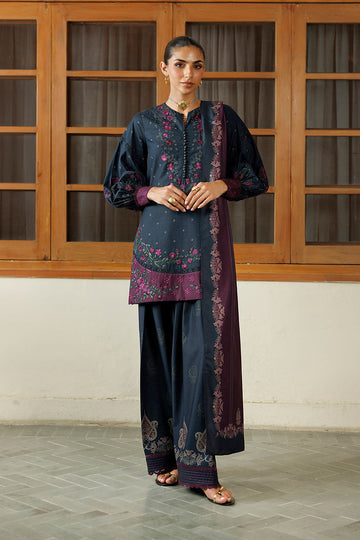 Iznik IPF-26 Embroidered Printed Viscose Linen