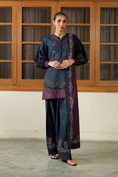 Iznik IPF-26 Embroidered Printed Viscose Linen