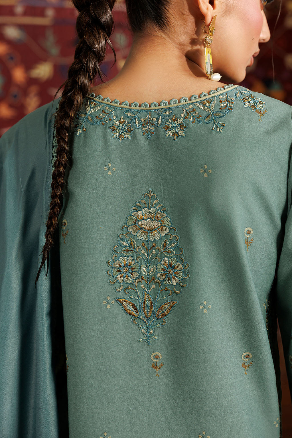 Iznik IPF-24 Embroidered Printed Viscose Linen
