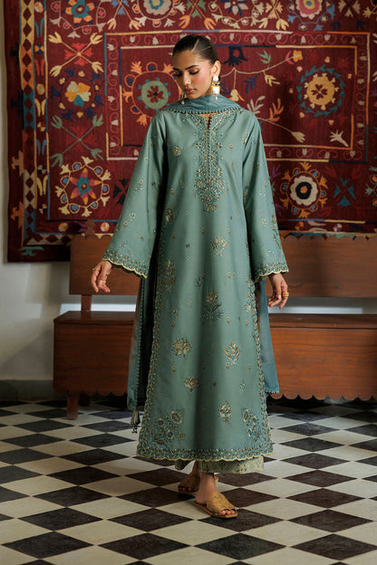 Iznik IPF-24 Embroidered Printed Viscose Linen