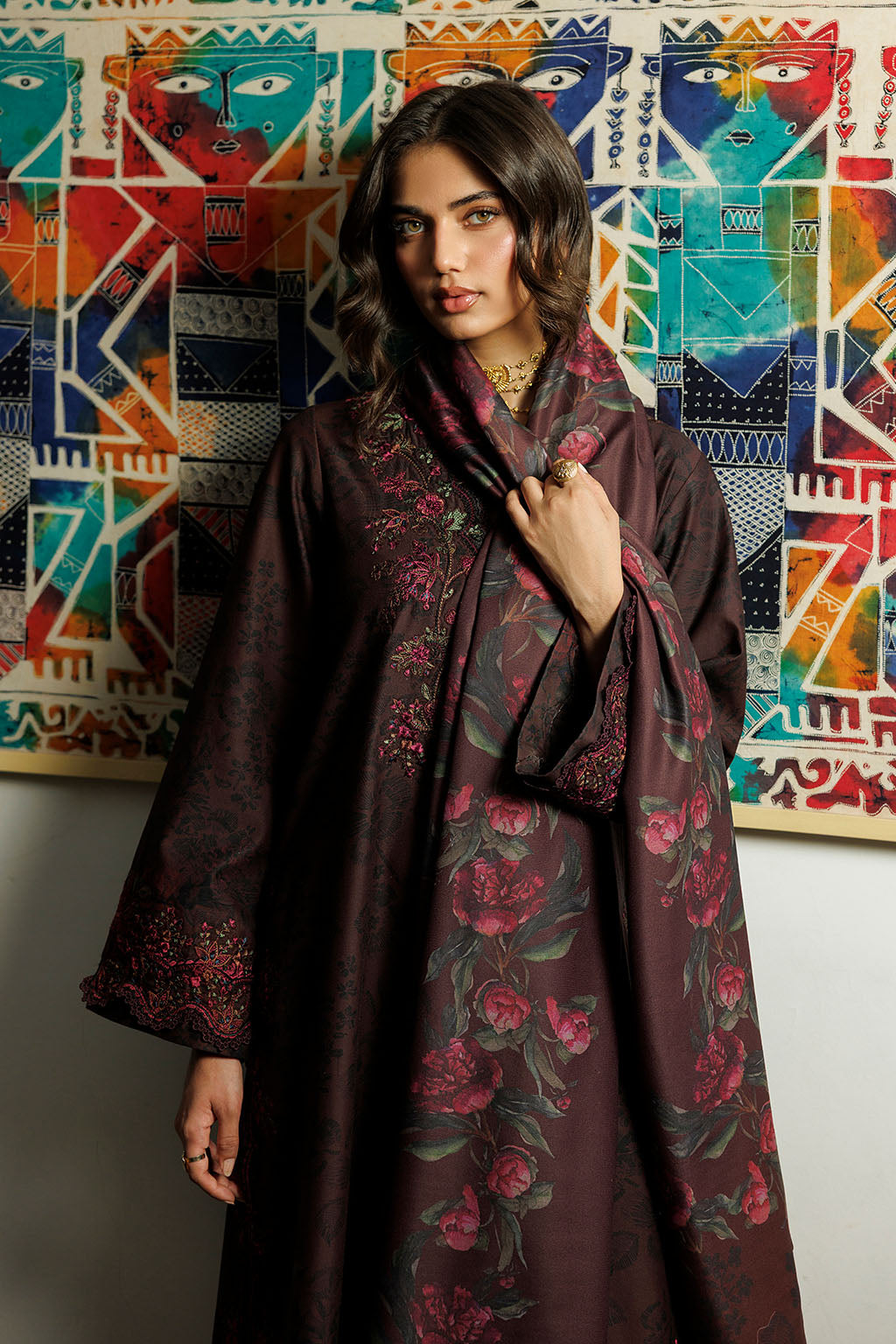 Iznik IPF-29 Embroidered Printed Viscose Linen