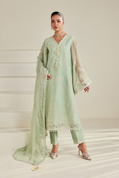 Alizeh AF-DHG-5055-Meerak Meerak embroidered chiffon unstitched 3 piece suit, Pistachio Green, women's suit