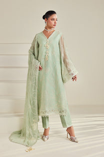 Alizeh AF-DHG-5055-Meerak Meerak embroidered chiffon unstitched 3 piece suit, Pistachio Green, women's suit