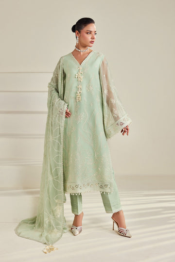 Alizeh AF-DHG-5055-Meerak Meerak embroidered chiffon unstitched 3 piece suit, Pistachio Green, women's suit