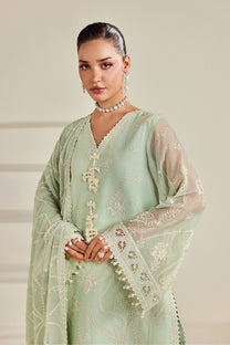 Alizeh AF-DHG-5055-Meerak Meerak embroidered chiffon unstitched 3 piece suit, Pistachio Green, women's suit