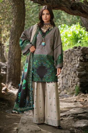 Charizma CPW6-05 Printed Linen Unstitched 3 Piece Suit, Multicolor / Printed, Women's Winter Suit