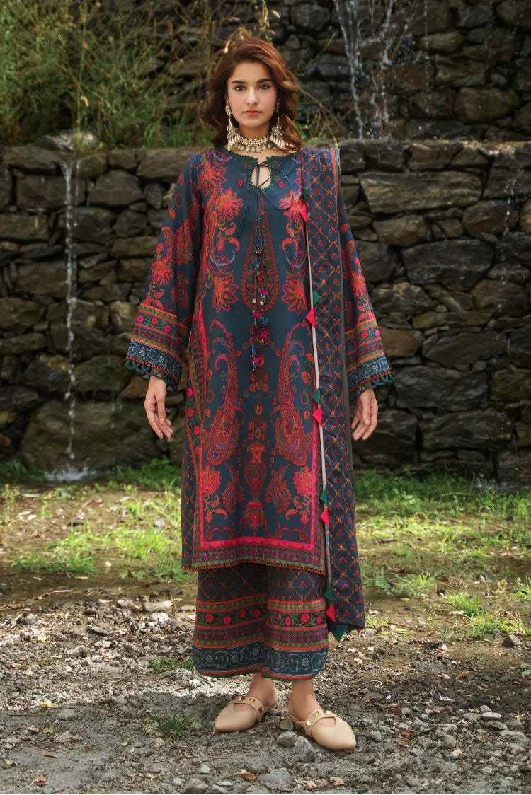 Charizma CPW6-06 Printed Linen Unstitched 3 Piece Suit, Multicolor / Printed, Women's Winter Suit