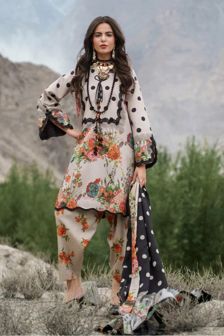 Charizma CPW6-07 Printed Linen Unstitched 3 Piece Suit, Multicolor / Printed, Women's Winter Suit