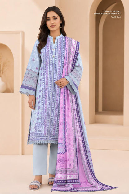 Sapphire CL11-103 | Digital Embroidered Linen Suit | Pak Cloth House