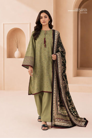 Sapphire CL11-106 | Digital Embroidered Linen Suit | Pak Cloth House