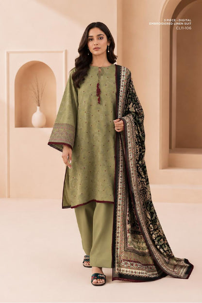 Sapphire CL11-106 | Digital Embroidered Linen Suit | Pak Cloth House