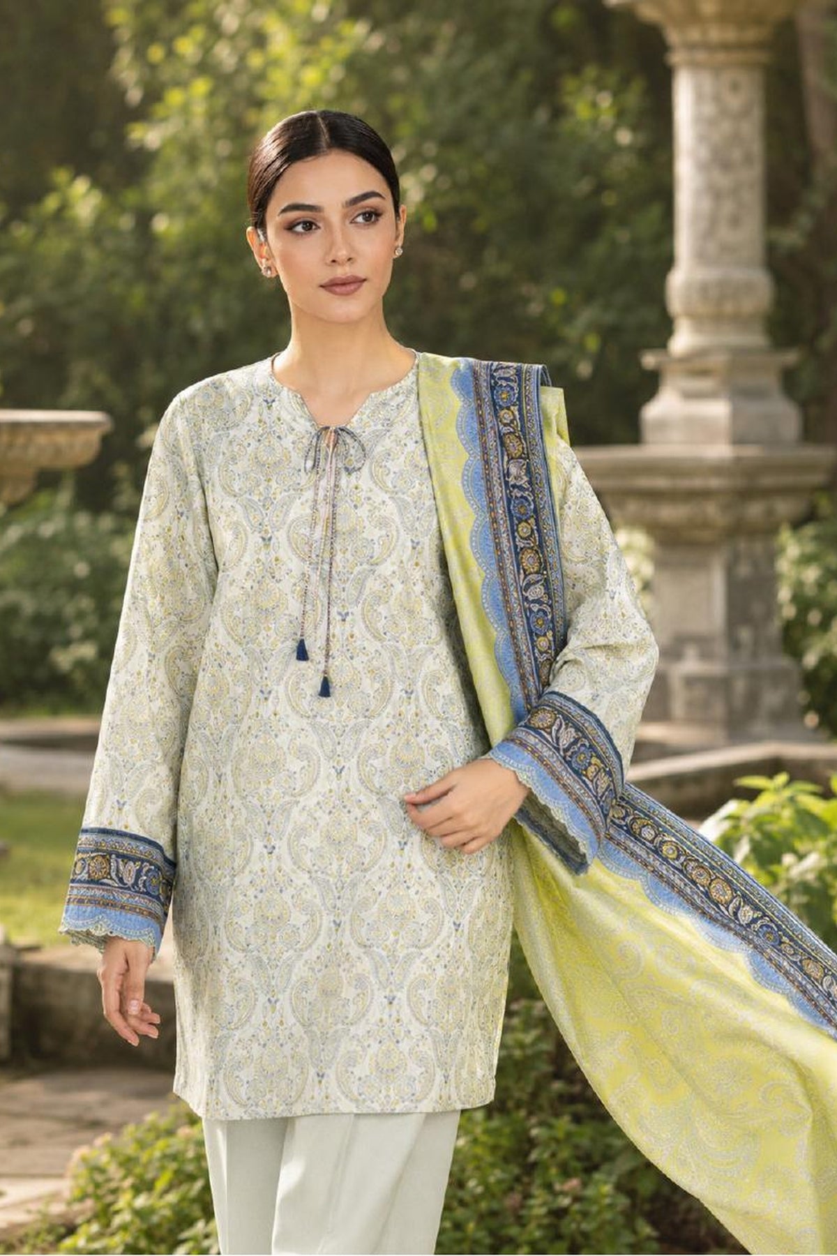Sapphire CL16-153 | Printed Linen Suit | Pak Cloth House