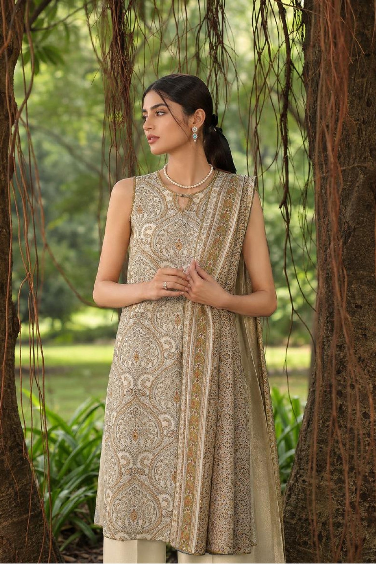Sapphire CL16-154 | Printed Linen Suit | Pak Cloth House