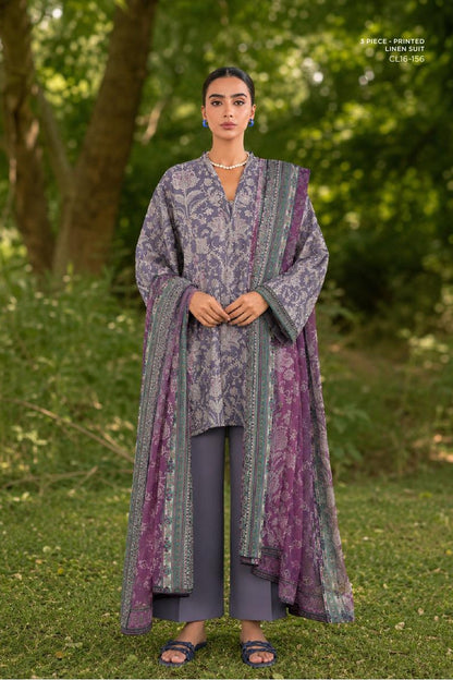 Sapphire CL16-156 | Printed Linen Suit | Pak Cloth House