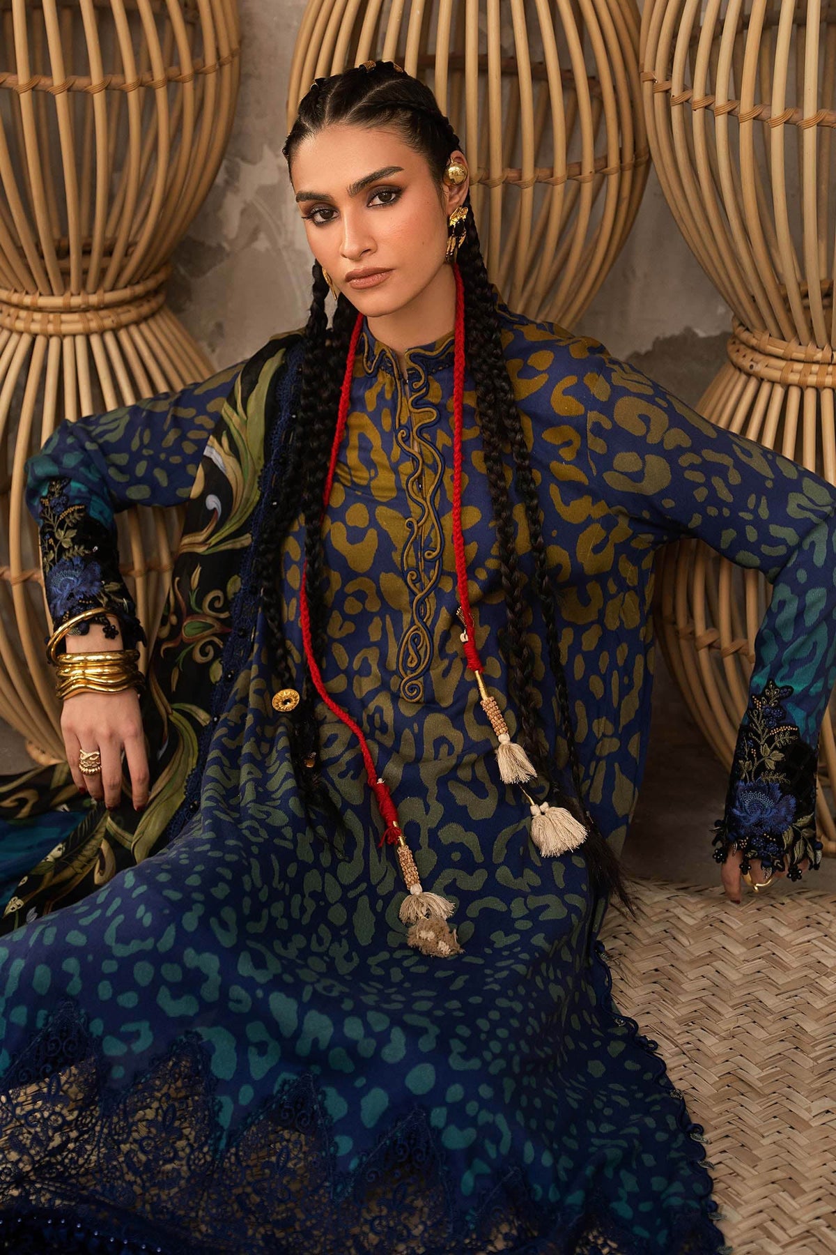 3 Piece Unstiched Embroidered Cambric Suit
