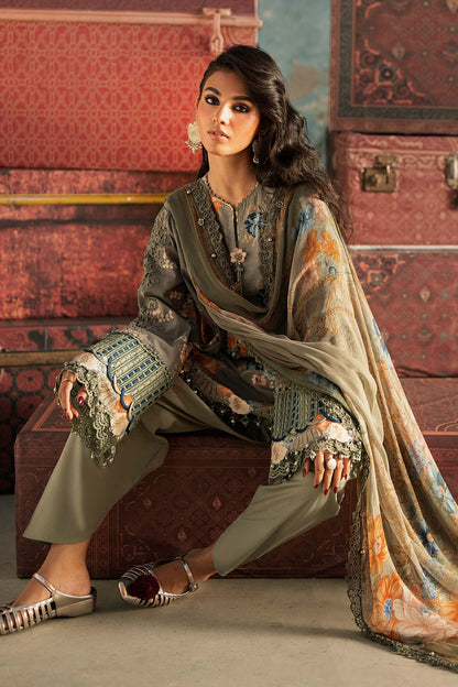 3 Piece Unstiched Embroidered Cambric Suit
