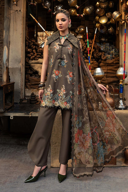 3 Piece Unstiched Embroidered Cambric Suit