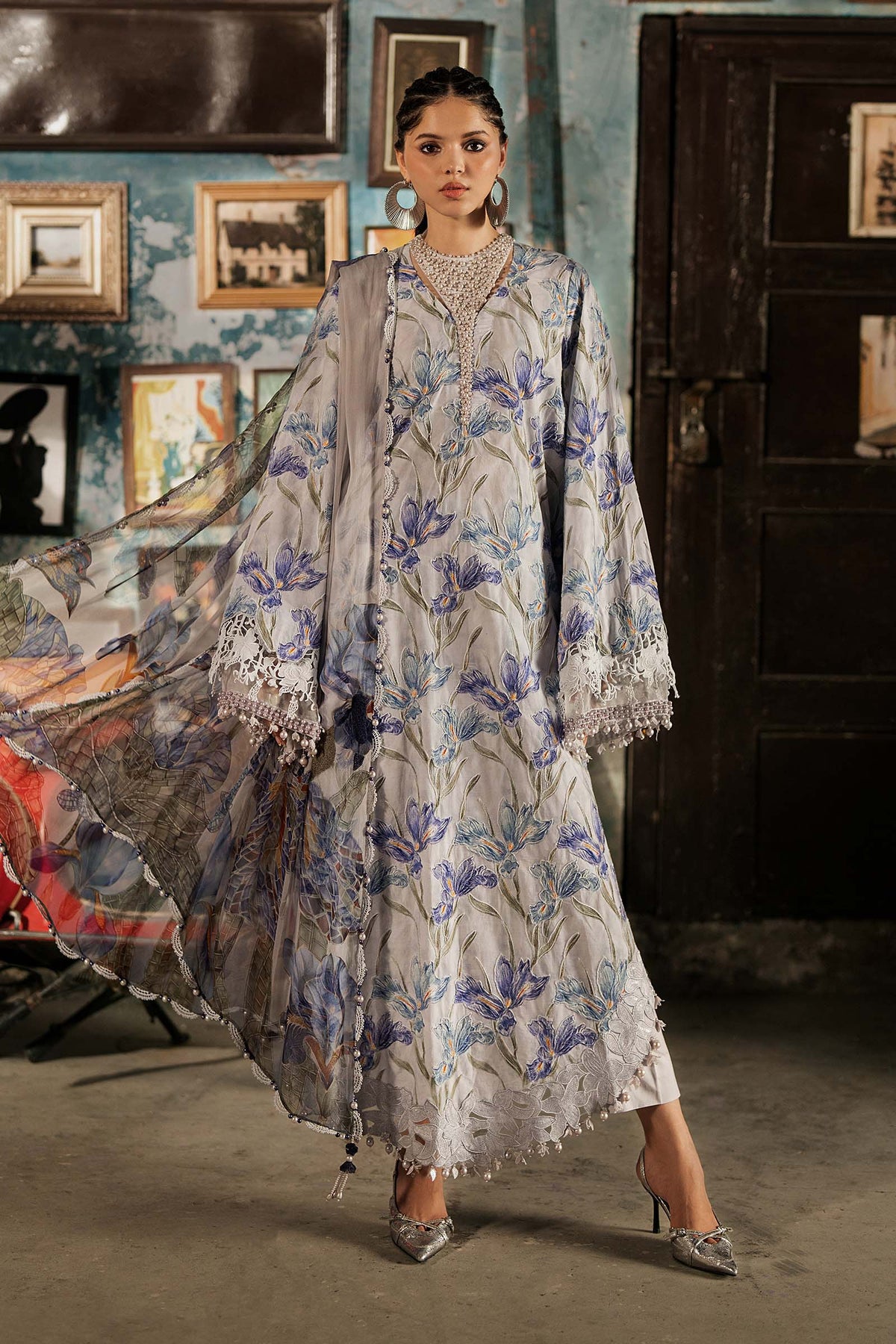 3 Piece Unstiched Embroidered Cambric Suit