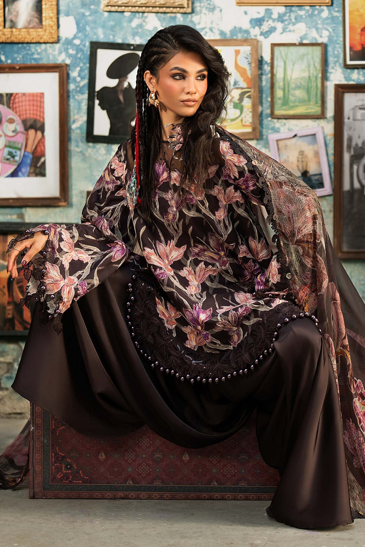 3 Piece Unstiched Embroidered Cambric Suit