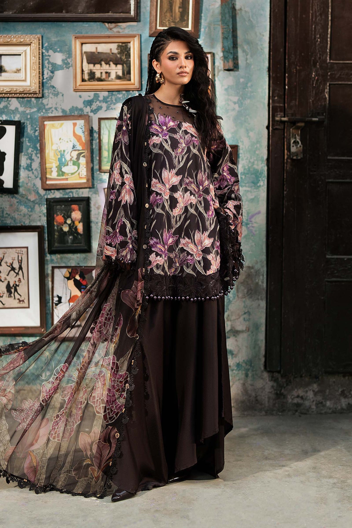 3 Piece Unstiched Embroidered Cambric Suit