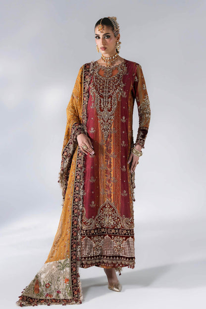 Maria B Mbroidered Wedding Edition ’26 D4 — Maroon Crimson