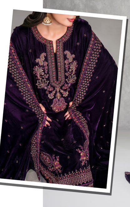 Sincera by Tawakkal D-5705 | Embroidered Velvet Suit | Pak Cloth House