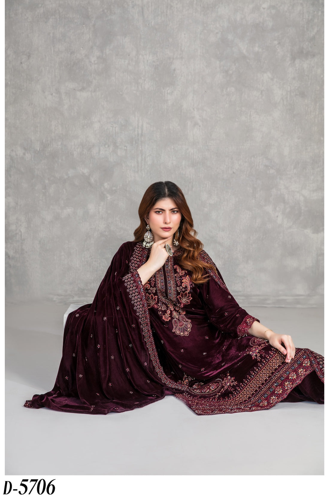 Sincera by Tawakkal D-5706 | Embroidered Velvet Suit | Pak Cloth House