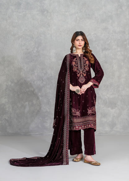 Sincera by Tawakkal D-5706 | Embroidered Velvet Suit | Pak Cloth House