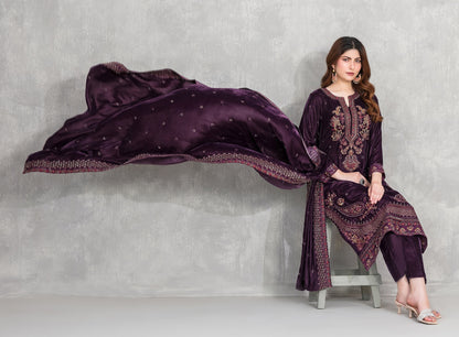 Sincera by Tawakkal D-5708 | Embroidered Velvet Suit | Pak Cloth House