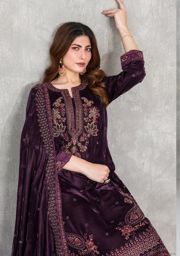 Sincera by Tawakkal D-5708 | Embroidered Velvet Suit | Pak Cloth House