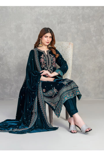 Sincera by Tawakkal D-5709 | Embroidered Velvet Suit | Pak Cloth House