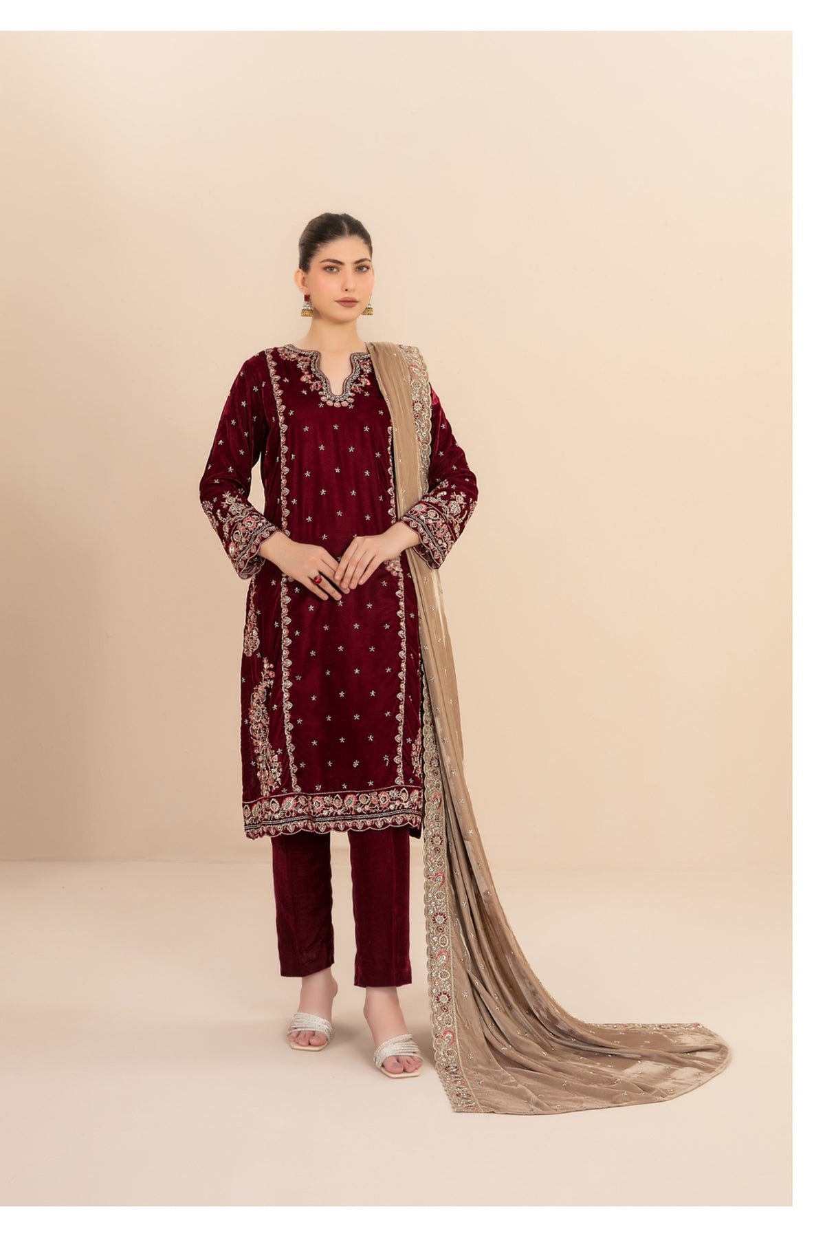 Milan By Tawkkal D-5712 | Embroidered Velvet Suit | Pak Cloth House