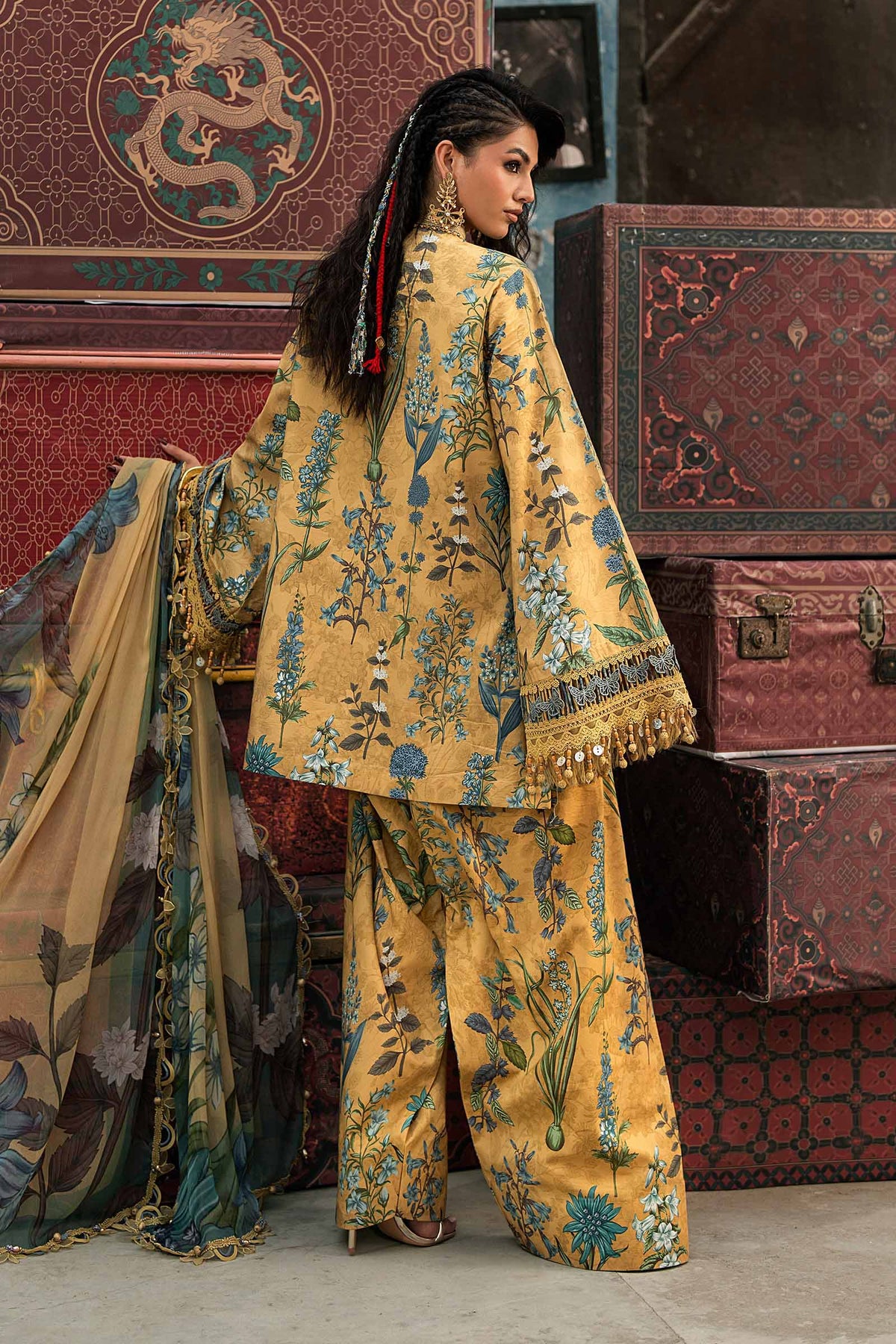 3 Piece Unstiched Embroidered Cambric Suit
