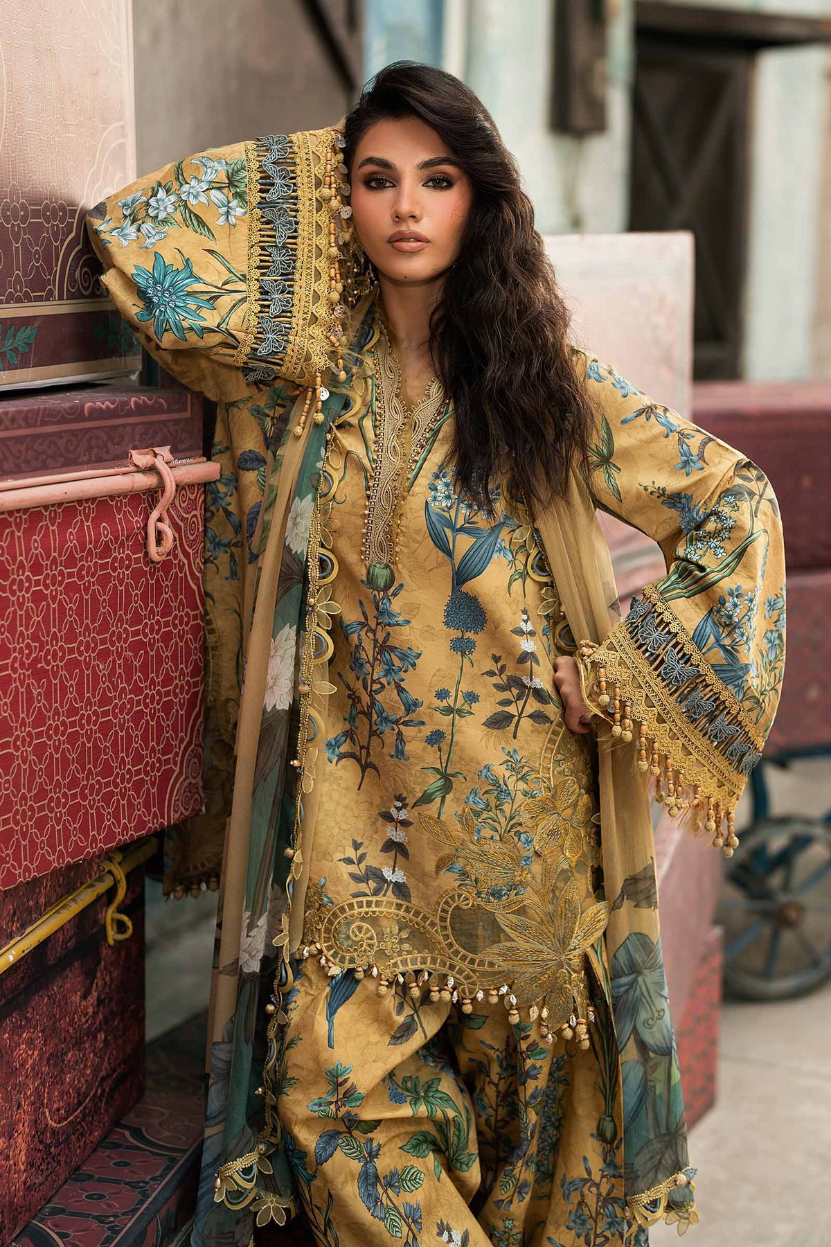 3 Piece Unstiched Embroidered Cambric Suit